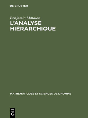 cover image of L'analyse hiérarchique
